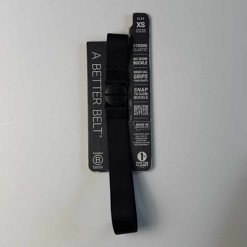 Jelt Belt No Show Elastic Stretch Belt For Men & Women Eco Friendly Black SizeXS - Picture 5 of 6